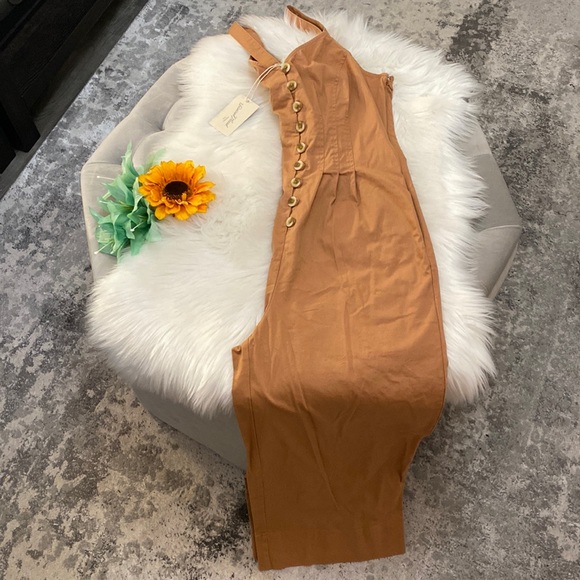 NEW! Button front Wide Leg Jumper Iced Tea Color Sz 8 - Picture 2 of 5